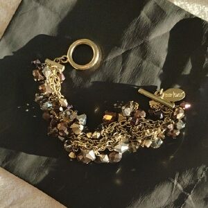 "White House Black Market" Signed Vintage Chainlink Bracelet With Beads